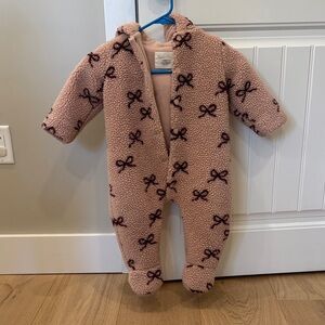 Rylee & Cru Fleece Jumpsuit with Bows size 12-18 months
